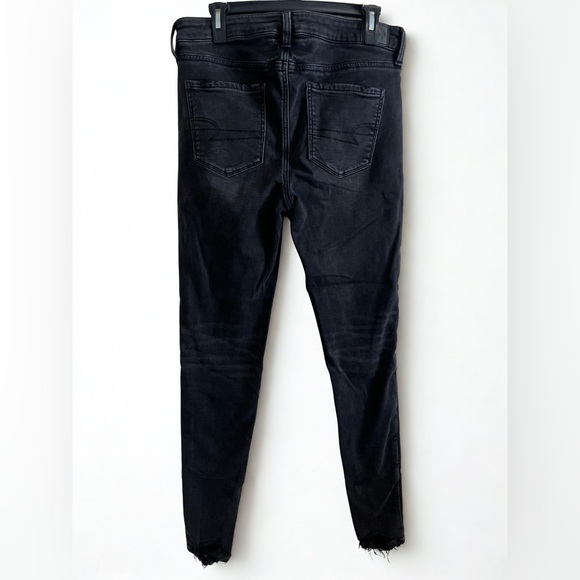 American Eagle Outfitters X-Long Distressed Black Skinny Jeans 🦅 - Picture 2 of 10